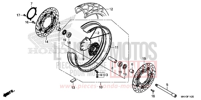 FRONT WHEEL for X-ADV 750 VICTORY RED (R334) from 2017
